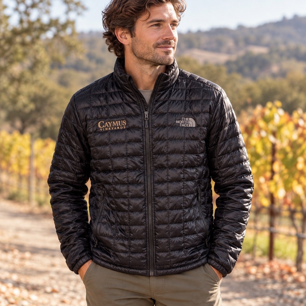 The North Face ThermoBall Eco Jacket Mens Large Black Caymus Vineyards Puffer